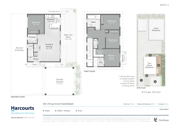 Floorplan of Homely semi-detached listing, 46a Allinga Street, Coombabah QLD 4216