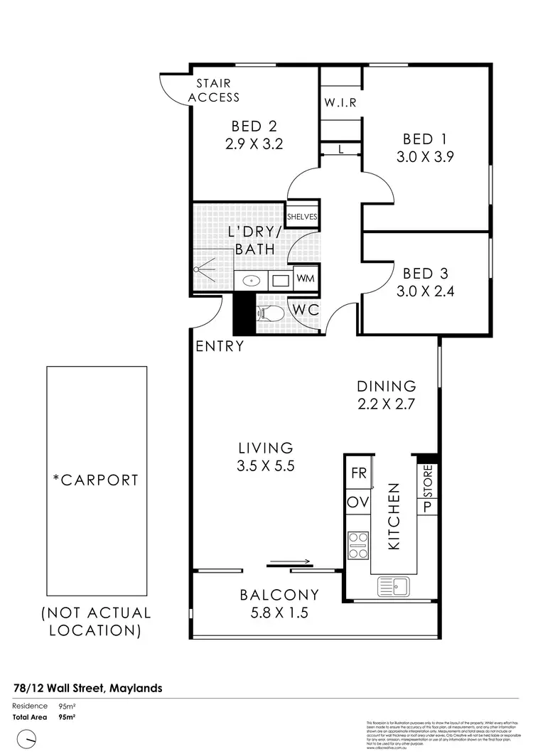 Floorplan of Homely apartment listing, 78/12 Wall Street, Maylands WA 6051