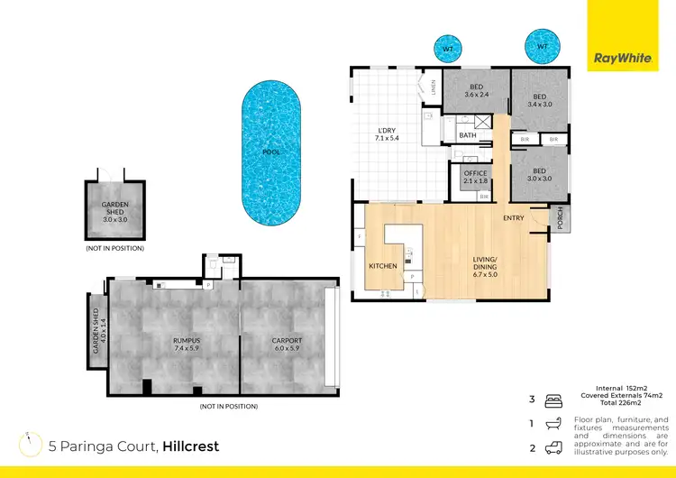 Floorplan of Homely house listing, 5 Paringa Court, Hillcrest QLD 4118