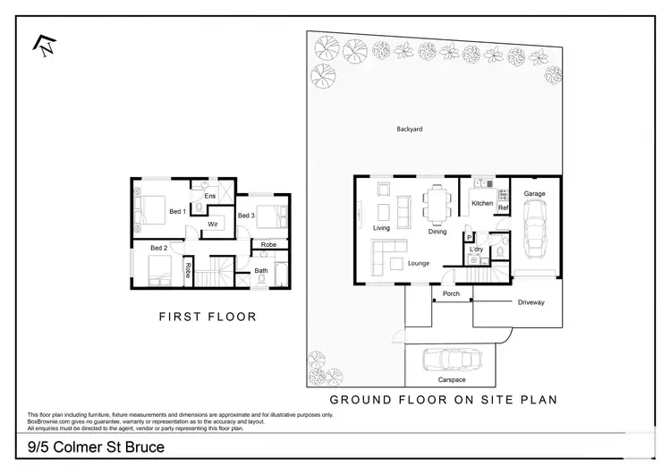 Floorplan of Homely townhouse listing, 9/5 Colmer Street, Bruce ACT 2617