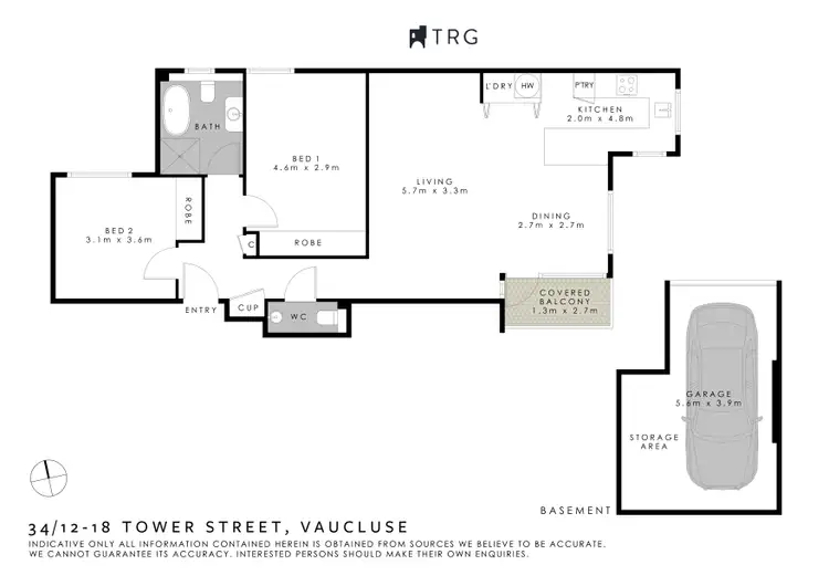 Floorplan of Homely apartment listing, 34/12 Tower Street, Vaucluse NSW 2030