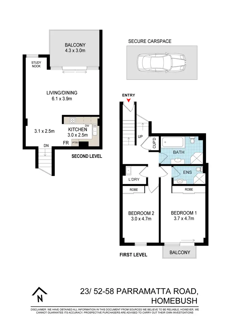 Floorplan of Homely apartment listing, 23/52-58 Parramatta Road, Homebush NSW 2140