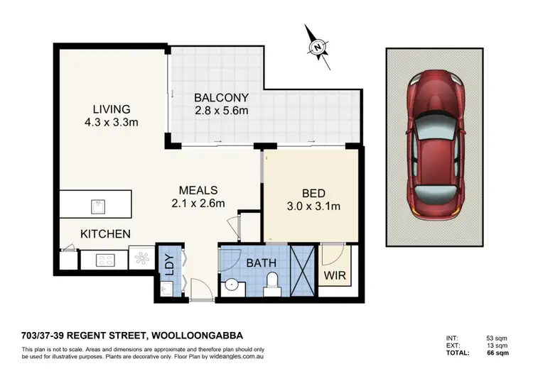Floorplan of Homely apartment listing, 703/37-39 Regent Street, Woolloongabba QLD 4102