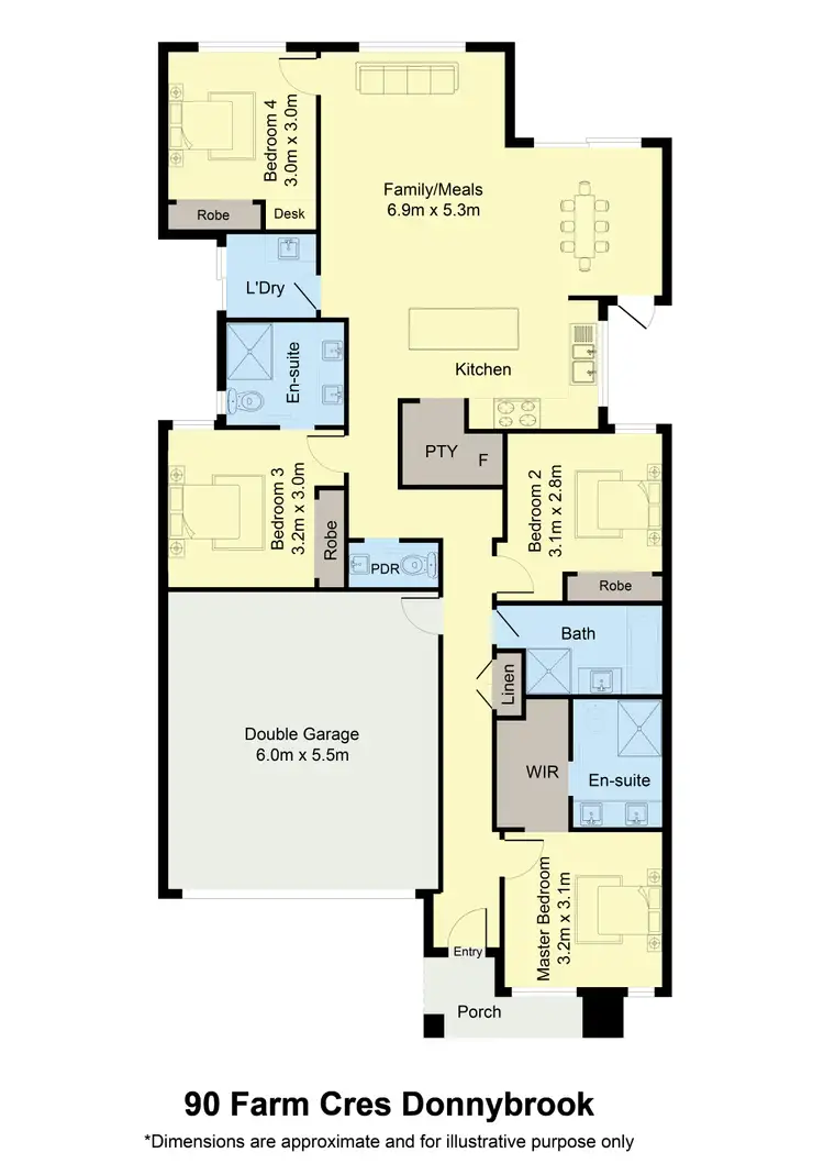 Floorplan of Homely house listing, 90 Farm Crescent, Donnybrook VIC 3064