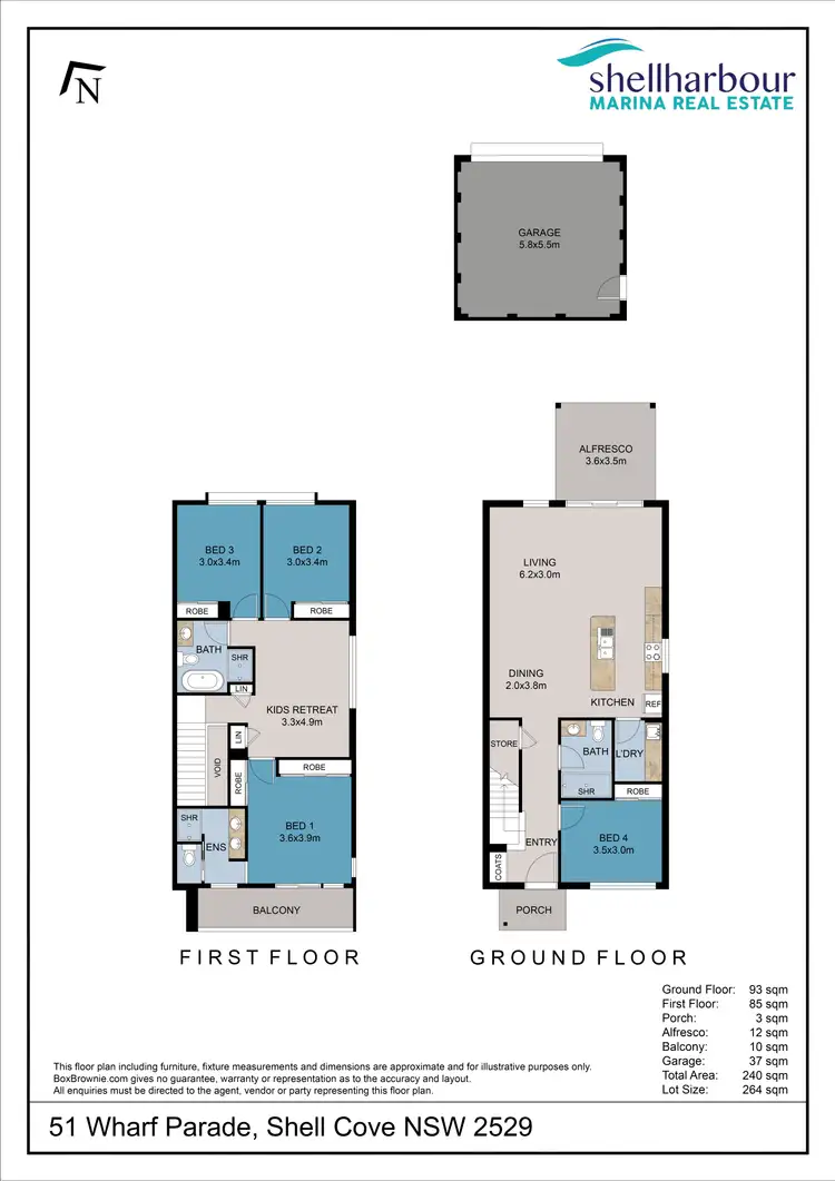 Floorplan of Homely townhouse listing, 51 Wharf Parade, Shell Cove NSW 2529