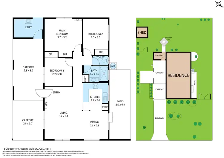 Floorplan of Homely house listing, 13 Gloucester Crescent, Wulguru QLD 4811