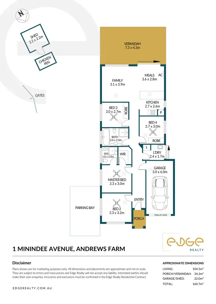 Floorplan of Homely house listing, 1 Minindee Avenue, Andrews Farm SA 5114