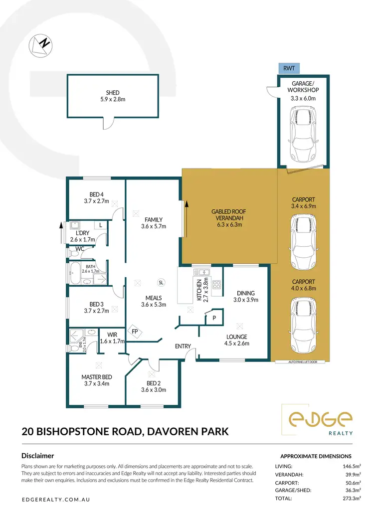 Floorplan of Homely house listing, 20 Bishopstone Road, Davoren Park SA 5113
