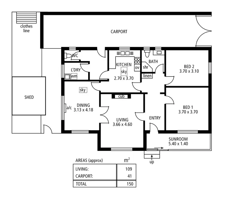 Floorplan of Homely house listing, 12 Bristol Avenue, Enfield SA 5085