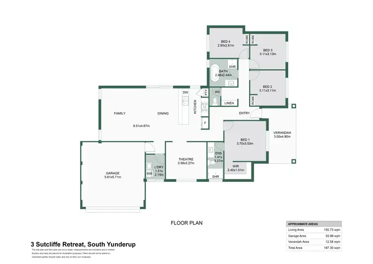 Floorplan of Homely house listing, 3 Sutcliffe Retreat, South Yunderup WA 6208