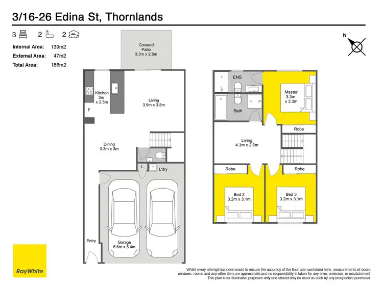 Floorplan of Homely townhouse listing, 3/16-26 Edina Street, Thornlands QLD 4164