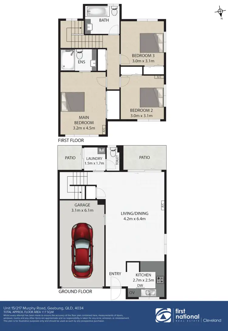 Floorplan of Homely townhouse listing, 15/217 Murphy Road, Geebung QLD 4034