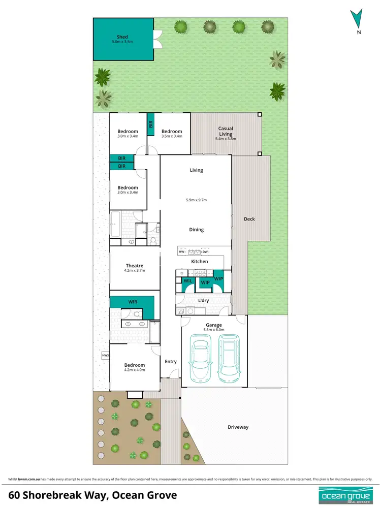 Floorplan of Homely house listing, 60 Shorebreak Way, Ocean Grove VIC 3226