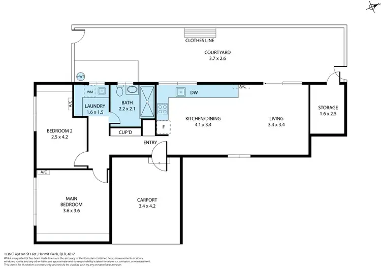 Floorplan of Homely unit listing, 1/36 Clayton Street, Hermit Park QLD 4812