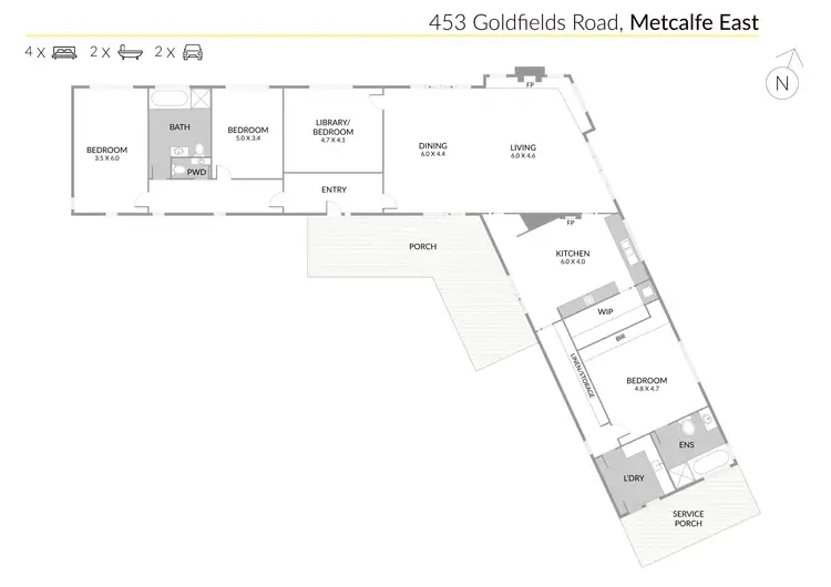Floorplan of Homely other listing, 453 Goldfields Road, Metcalfe East VIC 3444