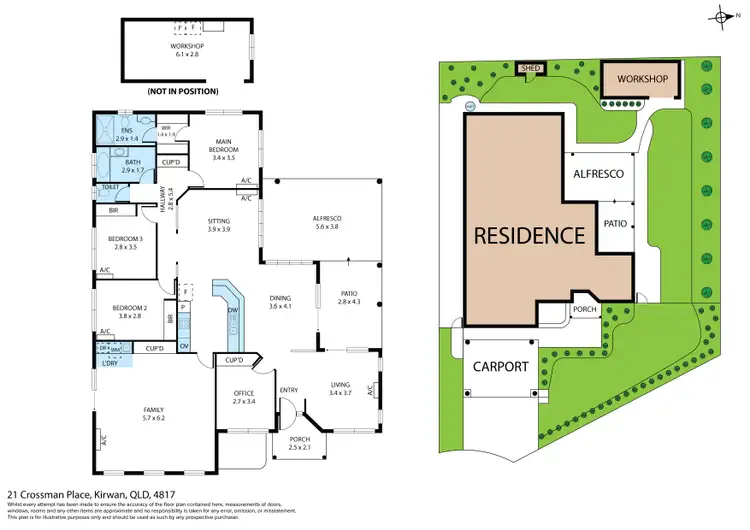 Floorplan of Homely house listing, 21 Crossman Place, Kirwan QLD 4817