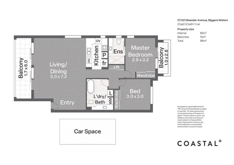 Floorplan of Homely unit listing, 27/22 Oleander Avenue, Biggera Waters QLD 4216
