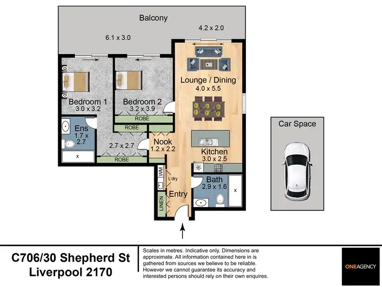 Floorplan of Homely apartment listing, C706/30 Shepherd Street, Liverpool NSW 2170