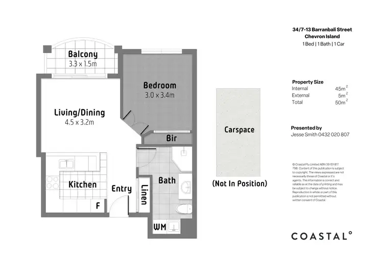 Floorplan of Homely apartment listing, 34/7-13 Barranbali Street, Chevron Island QLD 4217