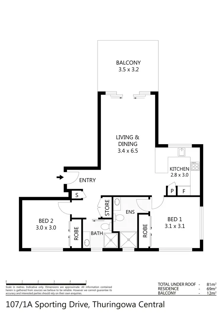 Floorplan of Homely unit listing, 107/1A Sporting Drive, Thuringowa Central QLD 4817