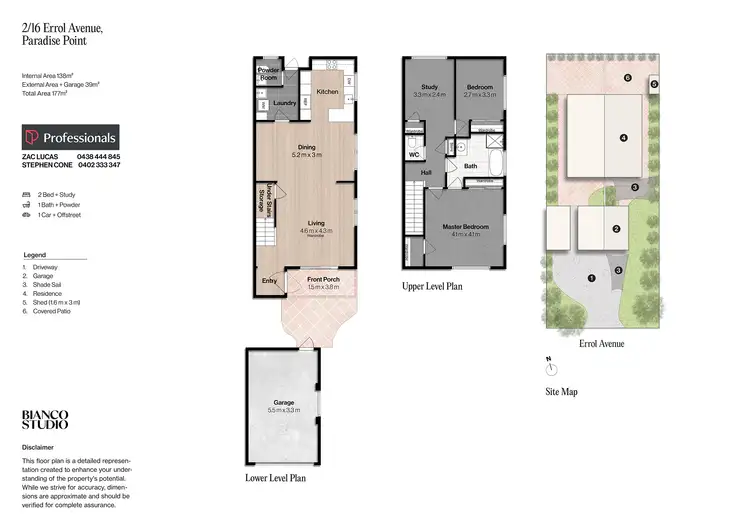 Floorplan of Homely semi-detached listing, 2/16 Errol Avenue, Paradise Point QLD 4216