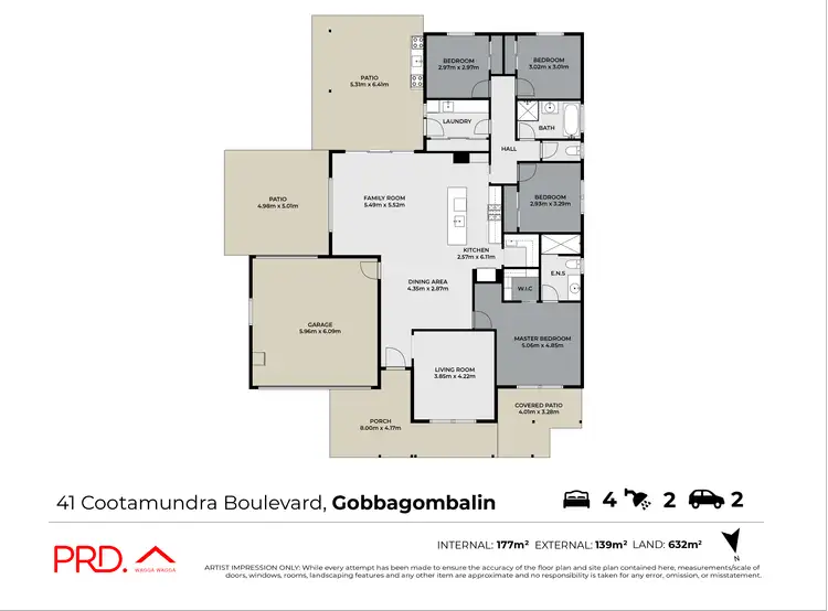 Floorplan of Homely house listing, 41 Cootamundra Boulevard, Gobbagombalin NSW 2650