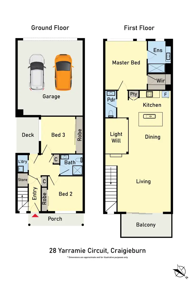 Floorplan of Homely townhouse listing, 28 Yarramie Circuit, Craigieburn VIC 3064