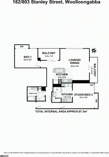 Floorplan of Homely apartment listing, 182a/803 Stanley Street, Woolloongabba QLD 4102