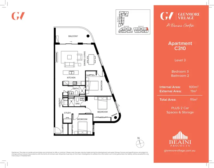 Floorplan of Homely unit listing, C310/90-98 Glenmore Ridge Drive, Glenmore Park NSW 2745