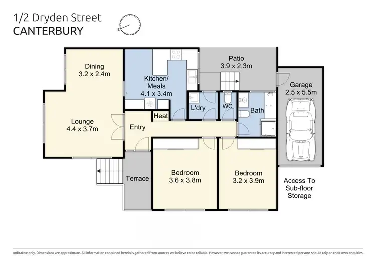 Floorplan of Homely unit listing, 1/2 Dryden Street, Canterbury VIC 3126