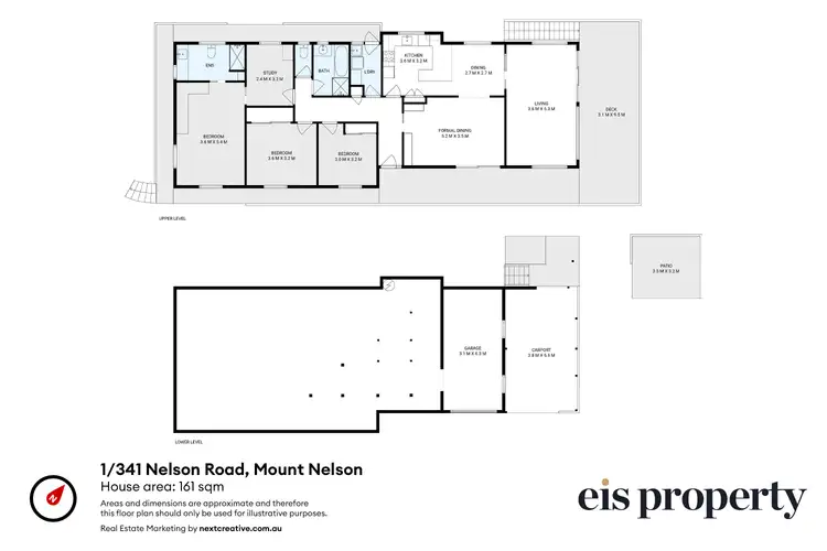 Floorplan of Homely villa listing, 1/341 Nelson Road, Mount Nelson TAS 7007