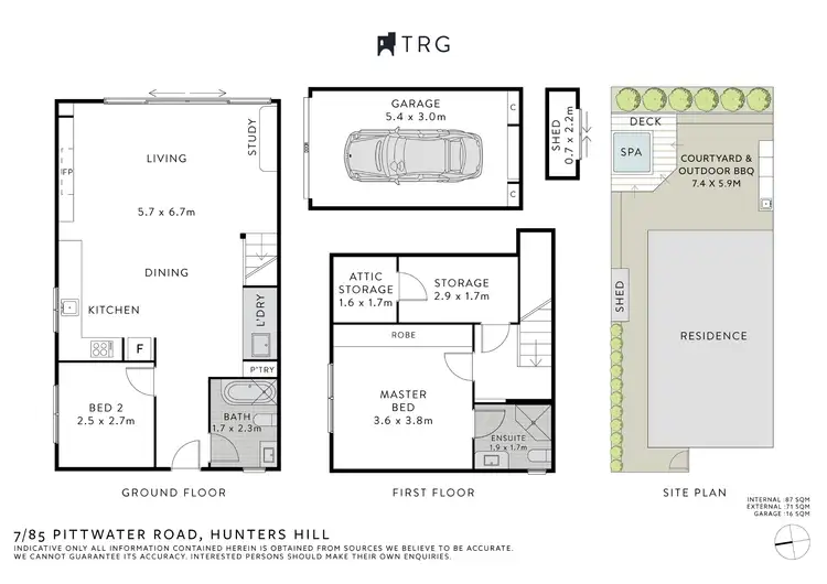 Floorplan of Homely townhouse listing, 7/85 Pittwater Road, Hunters Hill NSW 2110
