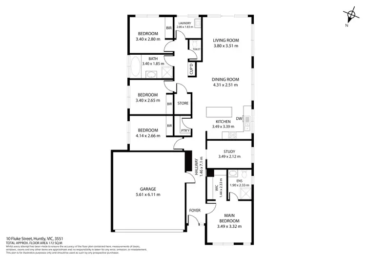 Floorplan of Homely house listing, 10 Fluke Street, Huntly VIC 3551