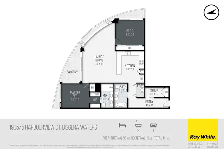 Floorplan of Homely apartment listing, 1905/5 Harbour Side Court, Biggera Waters QLD 4216