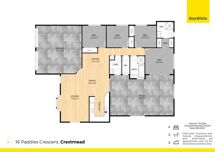 Floorplan of Homely house listing, 16 Paddies Crescent, Crestmead QLD 4132