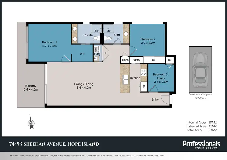 Floorplan of Homely apartment listing, 74/93 Sheehan Avenue, Hope Island QLD 4212