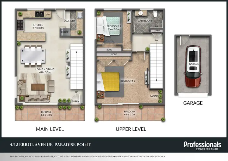 Floorplan of Homely townhouse listing, 4/12 Errol Avenue, Paradise Point QLD 4216