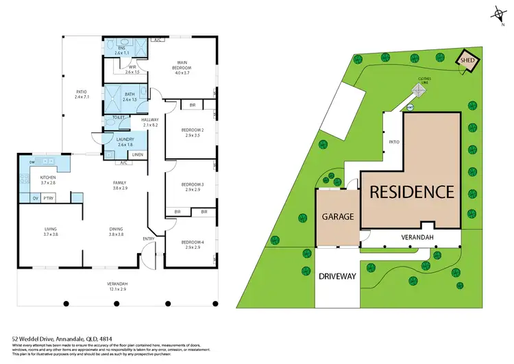 Floorplan of Homely house listing, 52 Weddel Drive, Annandale QLD 4814