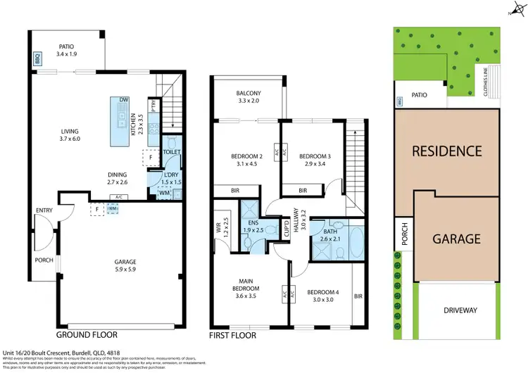 Floorplan of Homely townhouse listing, 16/20 Boult Crescent, Burdell QLD 4818