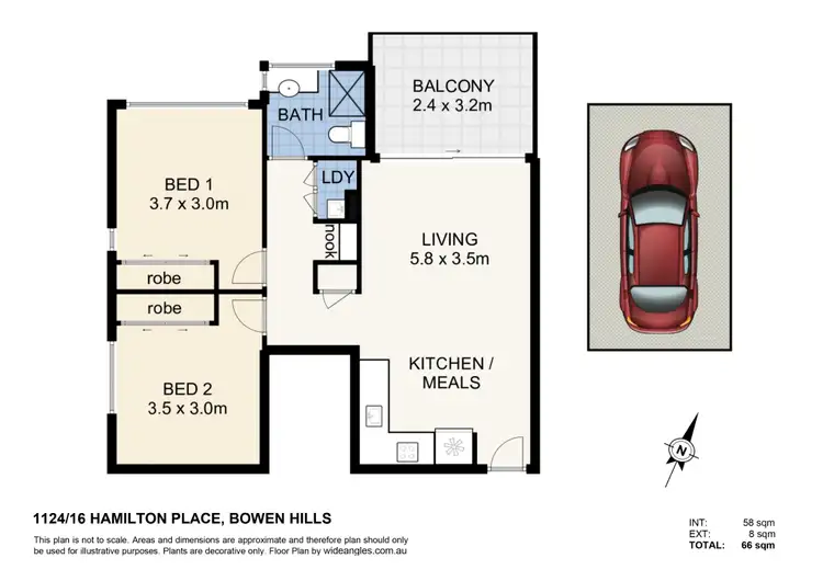 Floorplan of Homely apartment listing, 1124/16 Hamilton Place, Bowen Hills QLD 4006
