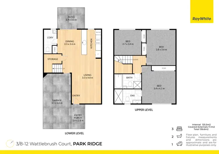 Floorplan of Homely townhouse listing, 3/8-12 Wattlebrush Court, Park Ridge QLD 4125