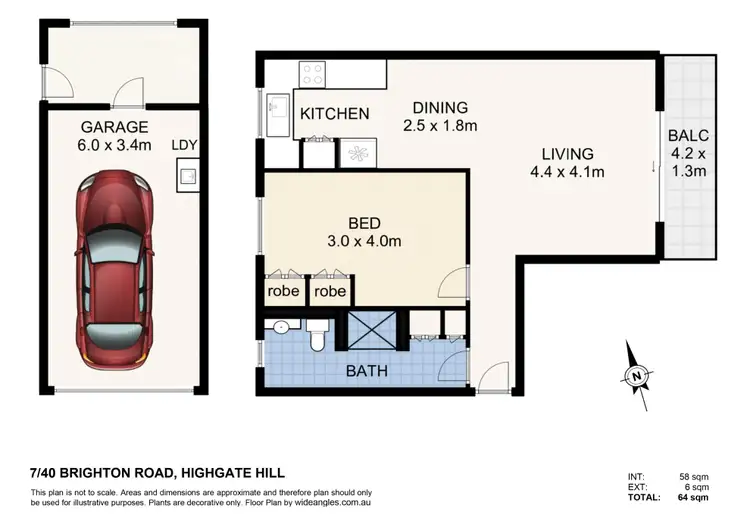 Floorplan of Homely apartment listing, 7/40 Brighton Road, Highgate Hill QLD 4101