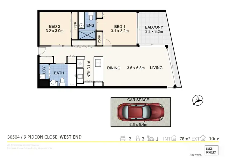 Floorplan of Homely apartment listing, 30504/9 Pidgeon Close, West End QLD 4101