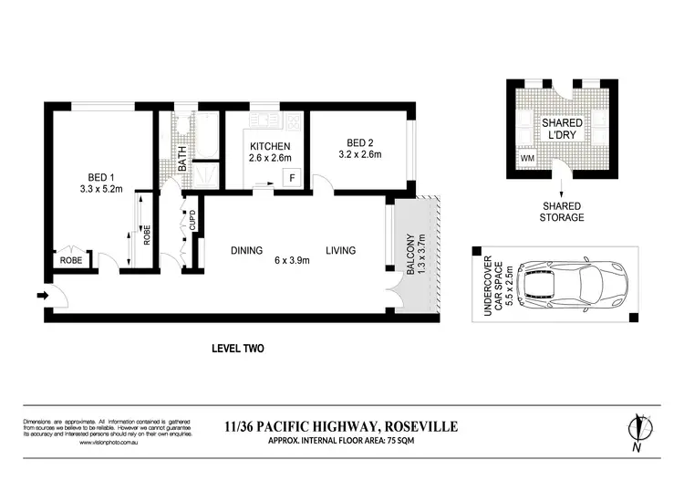 Floorplan of Homely unit listing, 11/36 Pacific Highway, Roseville NSW 2069
