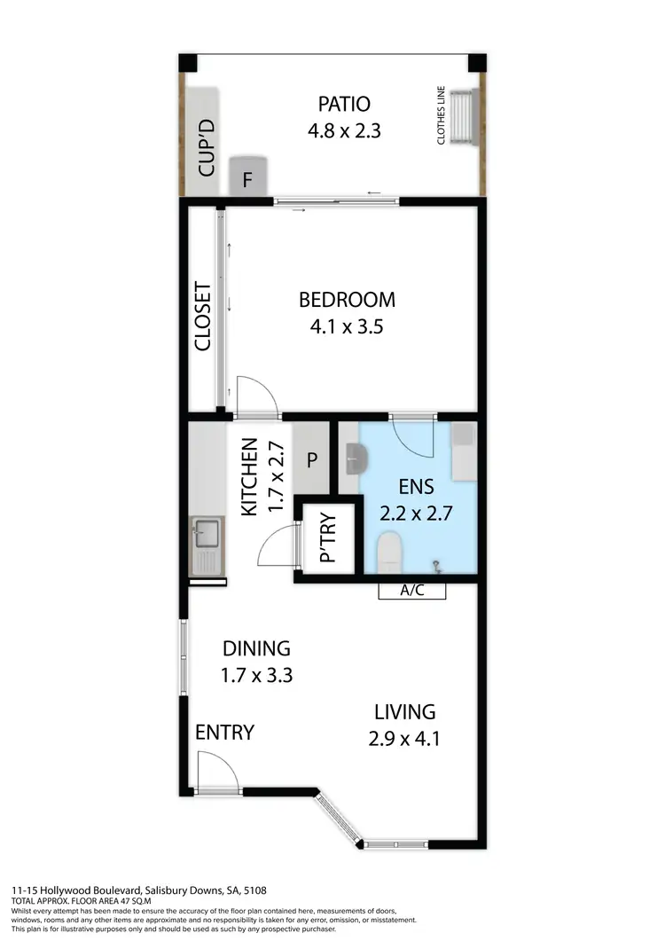 Floorplan of Homely house listing, 43/11-15 Hollywood Boulevard, Salisbury Downs SA 5108