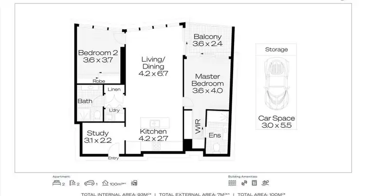 Floorplan of Homely apartment listing, 1205/2 The Lanes Boulevard, Mermaid Waters QLD 4218