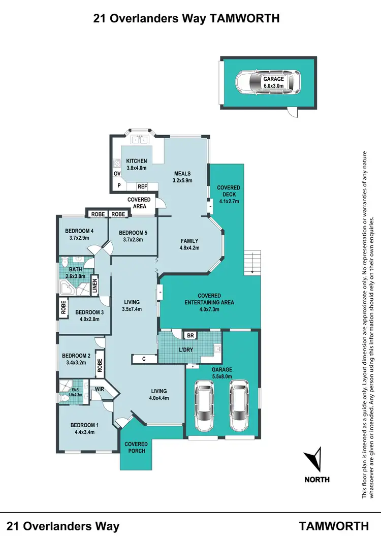 Floorplan of Homely house listing, 21 Overlanders Way, Tamworth NSW 2340