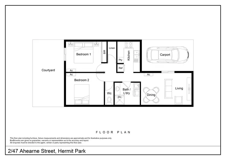 Floorplan of Homely unit listing, 2/47 Ahearne Street, Hermit Park QLD 4812