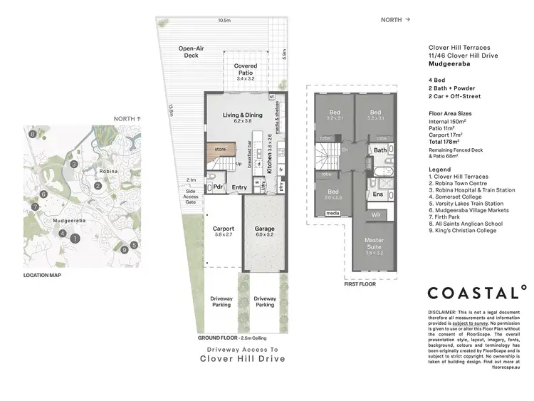 Floorplan of Homely townhouse listing, 11/46 Clover Hill Drive, Mudgeeraba QLD 4213