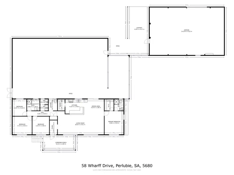 Floorplan of Homely house listing, 58 Wharff Drive, Perlubie SA 5680